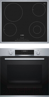 

Комплект встраиваемой техники Bosch, HBG517ES1R + PKF645FP1G