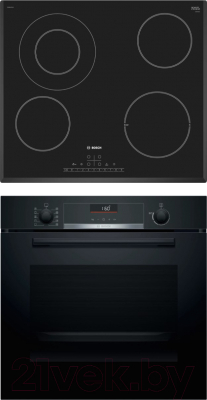 

Комплект встраиваемой техники Bosch, HBG536HB0R + PKF651FP1E