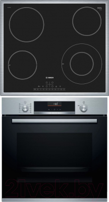

Комплект встраиваемой техники Bosch, HBG536HS0R + PKF645FP1