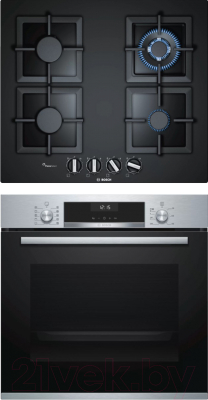 

Комплект встраиваемой техники Bosch, HBG537ES0R + PPH6A6B20R