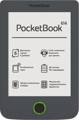 Электронная книга PocketBook Basic 2 614 (серый) - общий вид