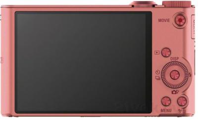 Компактный фотоаппарат Sony Cyber-shot DSC-WX350 (розовый) - вид сзади