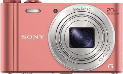 Компактный фотоаппарат Sony Cyber-shot DSC-WX350 (розовый) - вид спереди