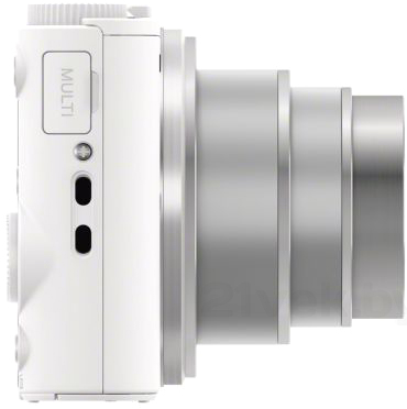 Компактный фотоаппарат Sony Cyber-shot DSC-WX350 (белый) - вид сбоку