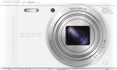 Компактный фотоаппарат Sony Cyber-shot DSC-WX350 (белый) - вид спереди