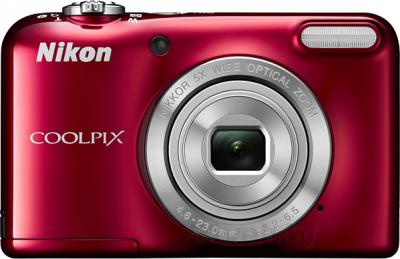 Компактный фотоаппарат Nikon Coolpix L29 (Red) - вид спереди