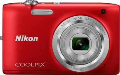 Компактный фотоаппарат Nikon Coolpix S2800 (Red) - вид спереди