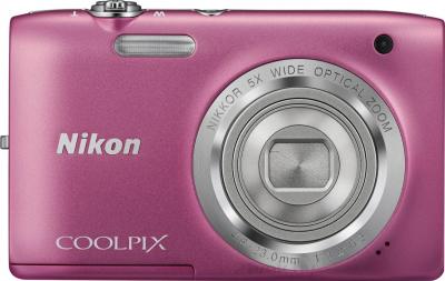 Компактный фотоаппарат Nikon Coolpix S2800 (Pink) - вид спереди