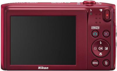 Компактный фотоаппарат Nikon Coolpix S3600 (Red) - вид сзади