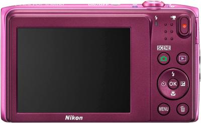 Компактный фотоаппарат Nikon Coolpix S3600 (Pink) - вид сзади