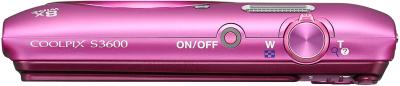 Компактный фотоаппарат Nikon Coolpix S3600 (Pink) - вид сверху