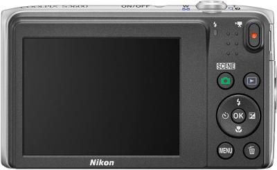 Компактный фотоаппарат Nikon Coolpix S3600 (Silver) - общий вид