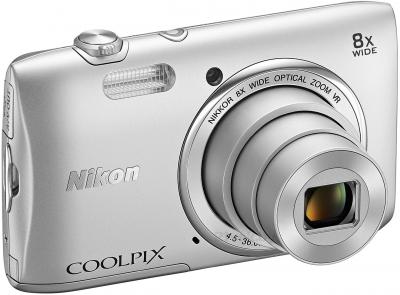 Компактный фотоаппарат Nikon Coolpix S3600 (Silver) - общий вид