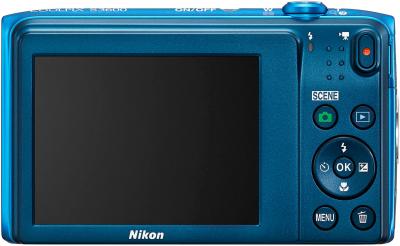 Компактный фотоаппарат Nikon Coolpix S3600 (Blue) - вид сзади