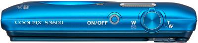 Компактный фотоаппарат Nikon Coolpix S3600 (Blue) - вид сверху