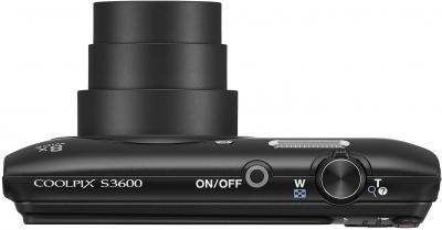 Компактный фотоаппарат Nikon Coolpix S3600 (черный) - вид сверху