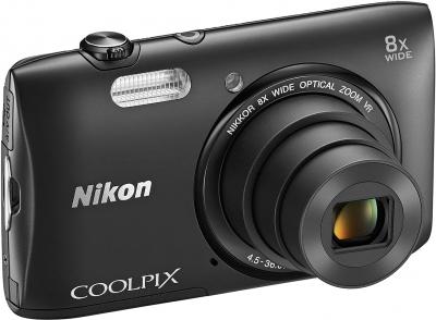 Компактный фотоаппарат Nikon Coolpix S3600 (черный) - общий вид