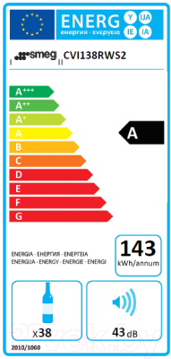 Встраиваемый винный шкаф Smeg CVI138RWS2