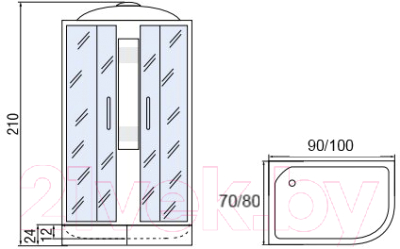 Изображение товара Душевая кабина Мономах 90/70/24 МЗ L