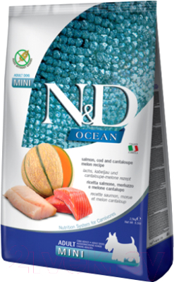 Сухой корм для собак Farmina N&D Ocean Salmon & Codfish & Cantalupe Adult Mini (800г)