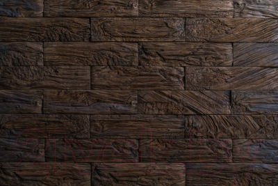 Декоративный камень бетонный РуБелЭко Кирпич древесный КД-005 (коричневый с травлением)