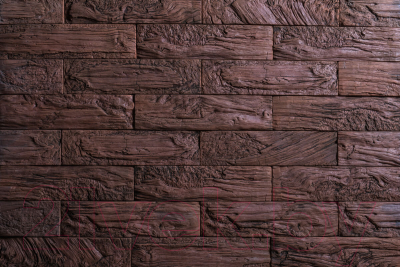 Декоративный камень бетонный РуБелЭко Кирпич древесный КД-002 (красный с травлением)