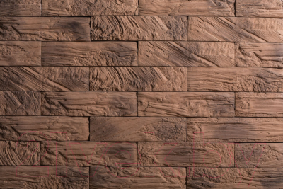 Декоративный камень бетонный РуБелЭко Кирпич древесный КД-003 (коричневый с тонировкой)