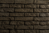 Декоративный камень бетонный РуБелЭко Кирпич вулканический КВ-006 (черный с травлением) - 