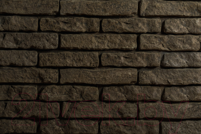 Декоративный камень бетонный РуБелЭко Кирпич вулканический КВ-006 (черный с травлением)
