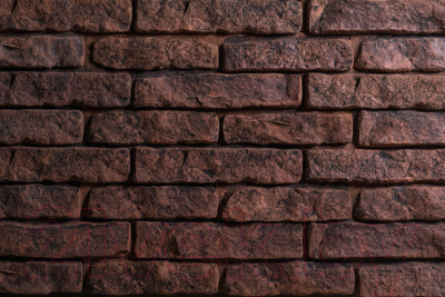 Декоративный камень бетонный РуБелЭко Кирпич вулканический КВ-003 (красный с травлением)