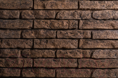 Декоративный камень бетонный РуБелЭко Кирпич вулканический КВ-005 (коричневый с травлением)