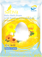 Пена для ванны детская Sativa Baby Care c бананом и календулой №803 (15г) - 