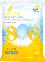 Пена для ванны детская Sativa Baby Care с лавандой и шалфеем №806 (15г) - 