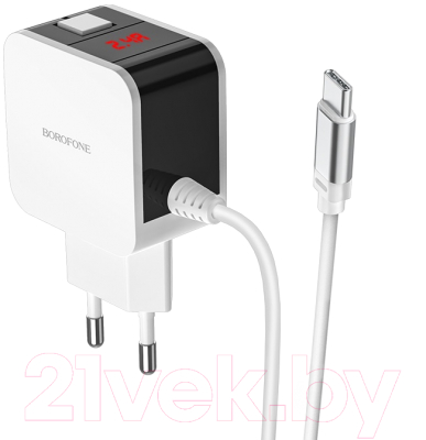 

Зарядное устройство сетевое Borofone, Белый;черный, BA41A + кабель AM-Type-C / 6931474725844
