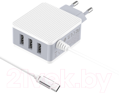 

Зарядное устройство сетевое Borofone, Белый, BA42A + кабель AM-Type-C / 6931474726070