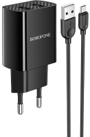 Зарядное устройство сетевое Borofone BA53A + кабель AM-microBM / 6931474739179 (черный) - 