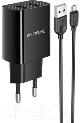 Зарядное устройство сетевое Borofone BA53A + кабель AM-microBM / 6931474739179 (черный)