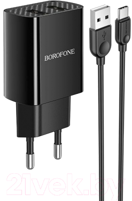 

Зарядное устройство сетевое Borofone, Черный, BA53A + кабель AM-Type-C / 6931474739193