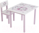 Комплект мебели с детским столом Polini Kids Disney Baby 105 S Кошка Мари / 0003097 (белый/розовый) - 