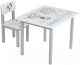 Комплект мебели с детским столом Polini Kids Disney Baby 105 S 101 Далматинец / 0003096 (белый/серый) - 