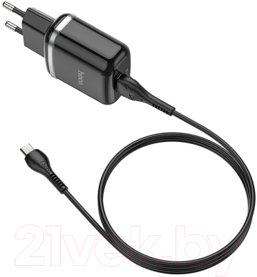Зарядное устройство сетевое Hoco N3 + кабель AM-microBM / 6931474729361 (черный)