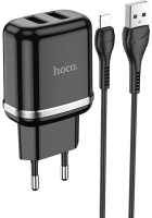 Зарядное устройство сетевое Hoco N4 + кабель AM-8pin Lightning / 6931474731012 (черный) - 