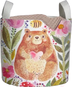 

Корзина для белья JoyArty, Добрый медведь в цветах / gaba_14555_S