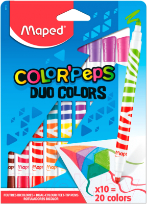 Фломастеры Maped Duo Color Peps / 847010 (10шт)