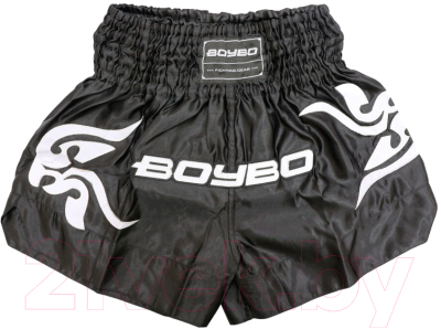Шорты для бокса BoyBo Для тайского (L, черный)