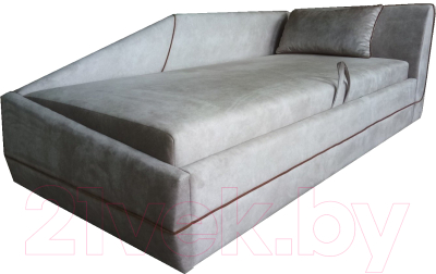 Односпальная кровать Анмикс Александра 90x190 (велюр серый)