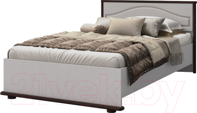 Полуторная кровать Мебель-КМК 1200 Сицилия 1 0852.27 (дуб портовый/белый)