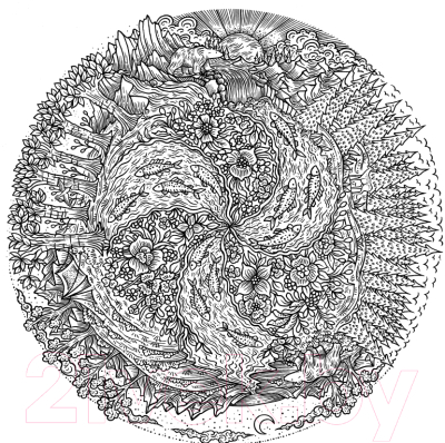 Раскраска-антистресс Эксмо Круг жизни. Страницы творчества и вдохновения
