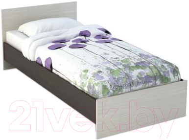 Односпальная кровать Стендмебель Бася КР-555 (дуб белфорт/венге)