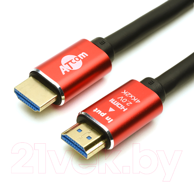 Кабель ATcom AT5943 HDMI VER 2.0 (5м, красный/золотой)